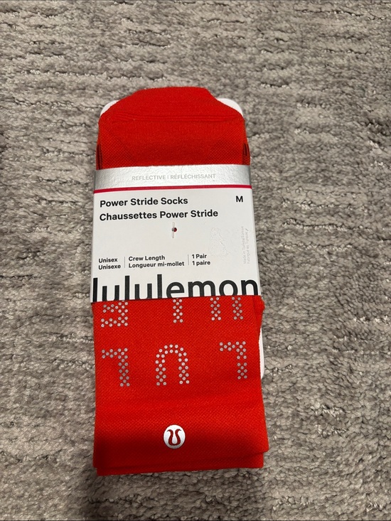 lululemon athletica Other - lululemon athletica Power Stride Crew Socks - Bright Red size M